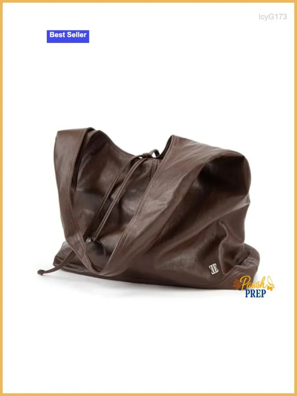 Large Faux Leather Hobo Bag, Slouchy Vegan Leather Shoulder Purse